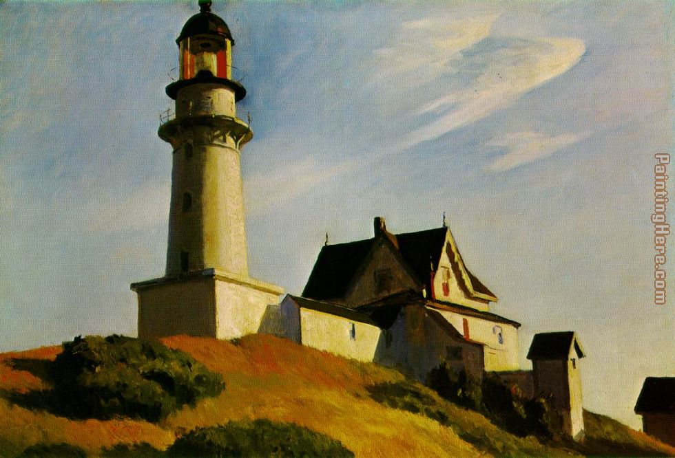 The Lighthouse at Two Lights painting - Edward Hopper The Lighthouse at Two Lights art painting